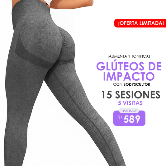 Aumento de glúteos Booty Sculpt 15 sesiones en 5  visitas.