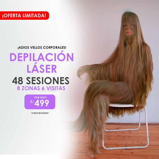 Depilación láser ¡ADIOS VELLOS CORPORALES! 48 sesiones en 8 zonas 6 visitas.